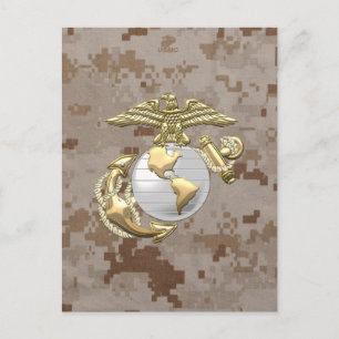 USMC Eagle, Wereldbol & Anchor (EGA) [3D] Briefkaart