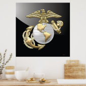 USMC Eagle, Wereldbol & Anchor (EGA) [3D] Poster (Keuken)