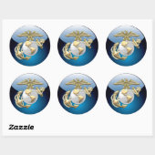 USMC Eagle, Wereldbol & Anchor (EGA) [3D] Ronde Sticker (Vel)