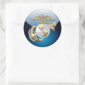 USMC Eagle, Wereldbol & Anchor (EGA) [3D] Ronde Sticker (Tas)