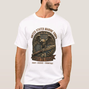 USMC Eerst om te Vechten Adelaar en Gevechtsmes He T-shirt
