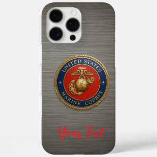 USMC EGA geborsteld metalen stijl iPhone 16 Pro Max Hoesje