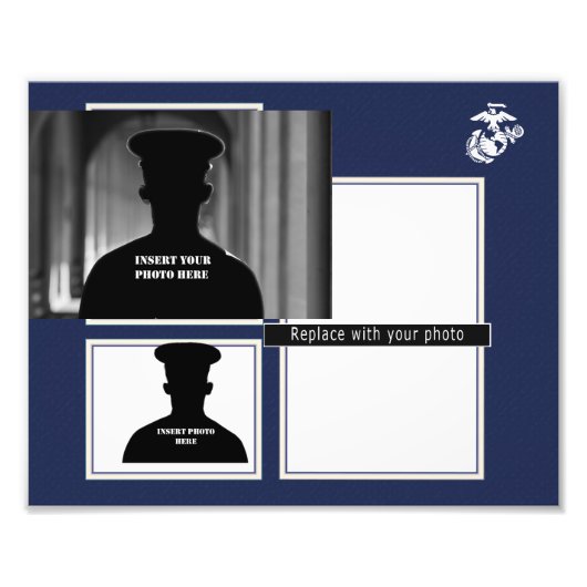USMC EGA Photo Collage Print Foto Afdruk (Voorkant)