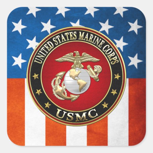 USMC EGA [Special Edition] [3D] Vierkante Sticker (Voorkant)