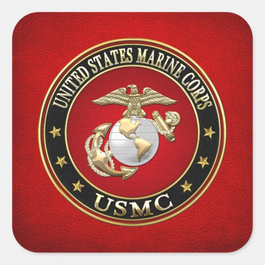 USMC EGA [Special Edition] [3D] Vierkante Sticker (Voorkant)