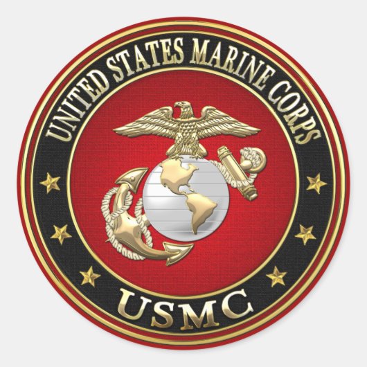 USMC EGA [Speciale editie][3D] Ronde Sticker (Voorkant)
