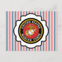 USMC Emblem met rode, witte en blauwe strepen