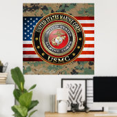 USMC Emblem [Special Edition] [3D] Poster (Thuiskantoor)