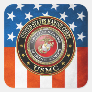USMC Emblem [Special Edition] [3D] Vierkante Sticker