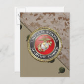 USMC Emblem & Uniform [3D] Briefkaart (Voorkant / Achterkant)