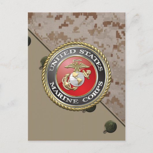 USMC Emblem & Uniform [3D] Briefkaart (Voorkant)