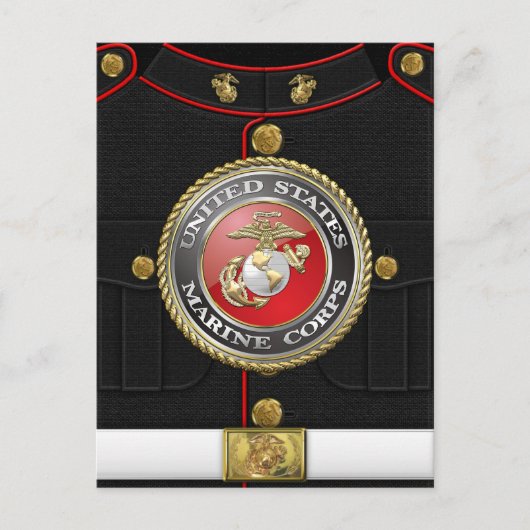 USMC Emblem & Uniform [3D] Briefkaart (Voorkant)