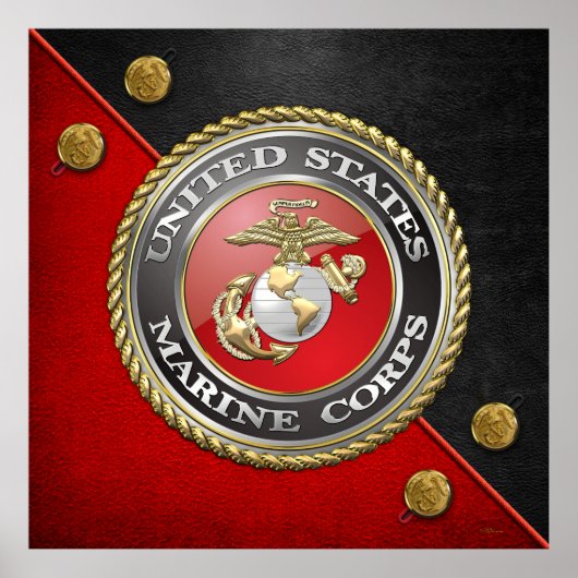 USMC Emblem & Uniform [3D] Poster (Voorkant)
