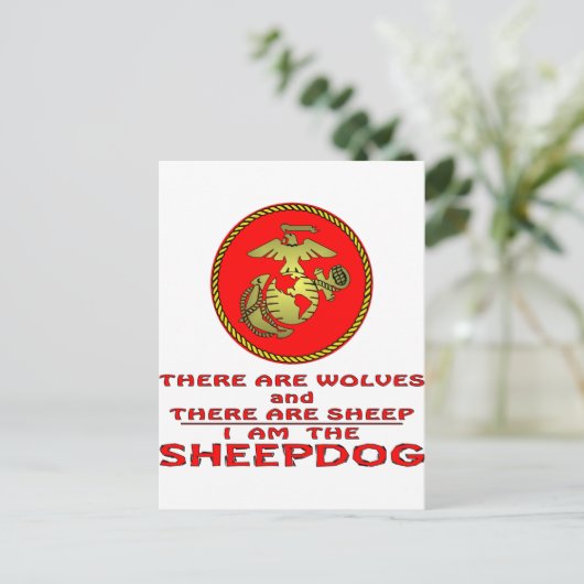 USMC er zijn wolven en er zijn schapen Briefkaart (Staand voorkant)