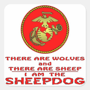 USMC er zijn wolven en er zijn schapen Vierkante Sticker