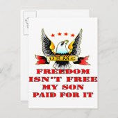 USMC Freedom Isn't Free My Son Paid For It Briefkaart (Voorkant / Achterkant)