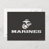 USMC Gestapeld Logo - Wit Briefkaart (Voorkant / Achterkant)
