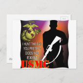 USMC I Hunt het kwaad dat u voorstelt niet bestaat Briefkaart (Voorkant / Achterkant)