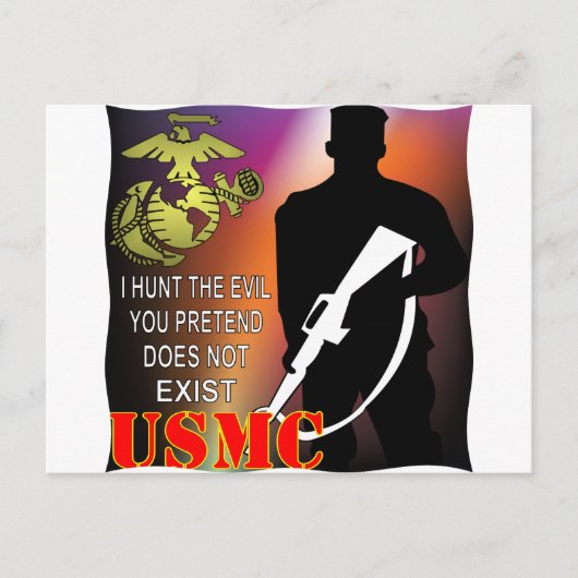 USMC I Hunt het kwaad dat u voorstelt niet bestaat Briefkaart (Voorkant)