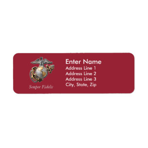 USMC-labels voor retouradres Etiket