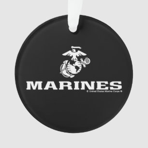 USMC Logo gestapeld - Wit Ornament