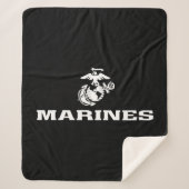 USMC Logo gestapeld - Wit Sherpa Deken (Voorkant)