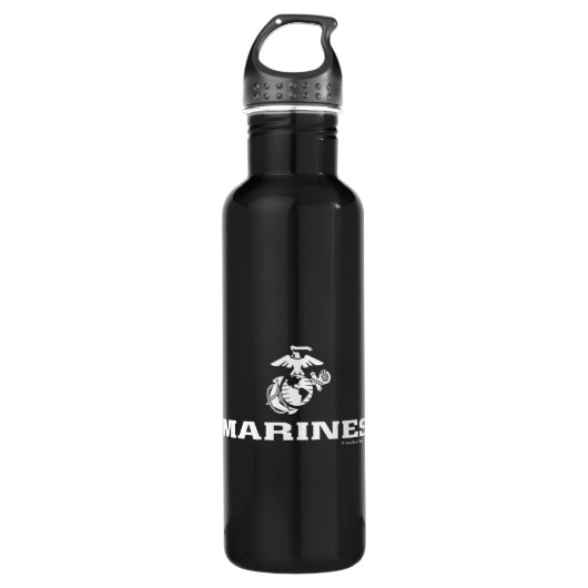 USMC Logo gestapeld - Wit Waterfles (Voorkant)
