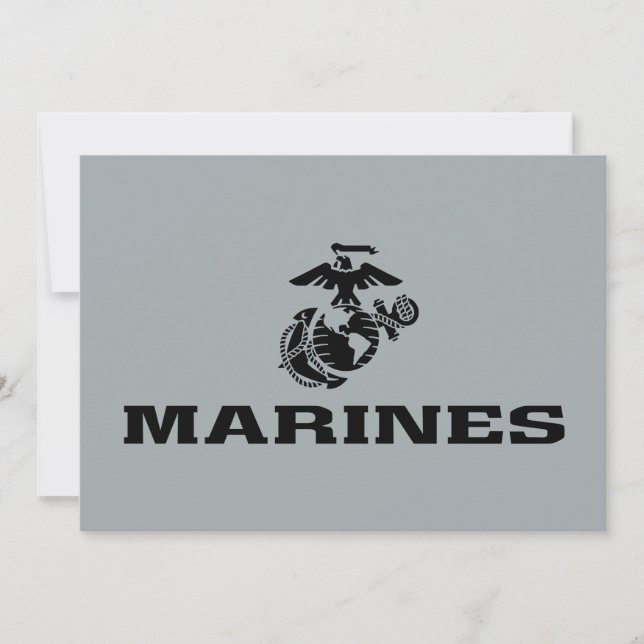 USMC Logo Stacked Black Logo (Voorkant)