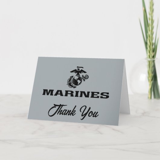 USMC Logo Stacked Black Logo Bedankkaart (Voorkant)