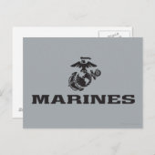 USMC Logo Stacked Black Logo Briefkaart (Voorkant / Achterkant)