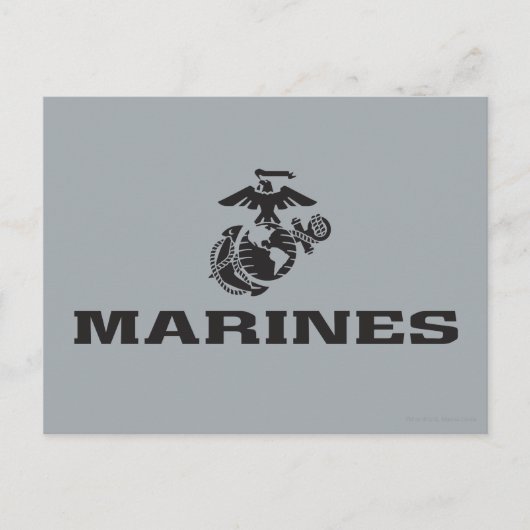 USMC Logo Stacked Black Logo Briefkaart (Voorkant)