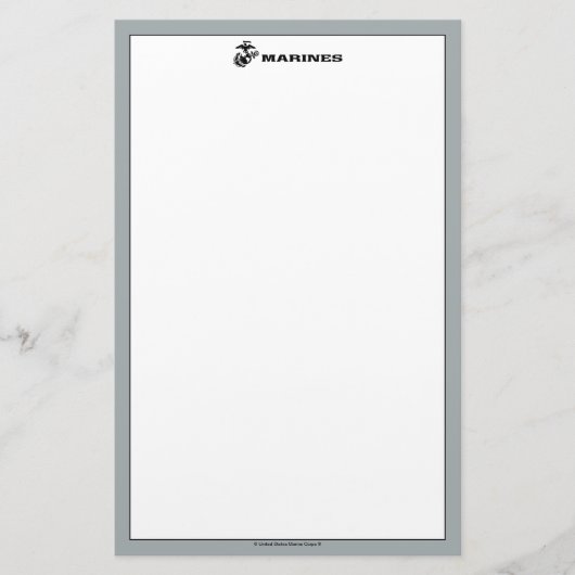 USMC Logo Stacked Black Logo Briefpapier (Voorkant)