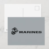 USMC Logo Stacked Black Logo Feestdagenkaart (Voorkant / Achterkant)