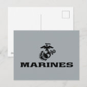 USMC Logo Stacked Black Logo Feestdagenkaart (Voorkant / Achterkant)