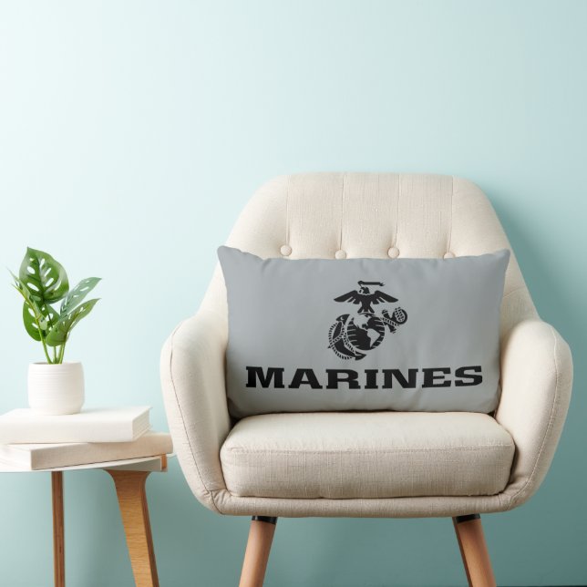 USMC Logo Stacked Black Logo Kussen (Stoel)