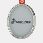 USMC Logo Stacked Black Logo Metalen Ornament (Links)
