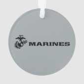 USMC Logo Stacked Black Logo Ornament (achterkant)