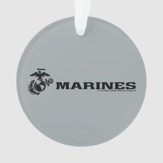 USMC Logo Stacked Black Logo Ornament (voorkant)