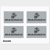 USMC Logo Stacked Black Logo Rechthoekige Sticker (Vel)