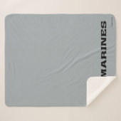 USMC Logo Stacked Black Logo Sherpa Deken (Voorkant (horizontaal))