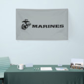 USMC Logo Stacked Black Logo Spandoek (Beurs)