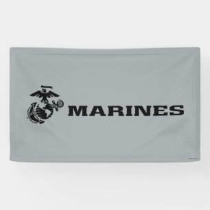 USMC Logo Stacked Black Logo Spandoek