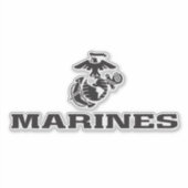 USMC Logo Stacked Black Logo Sticker (Voorkant)