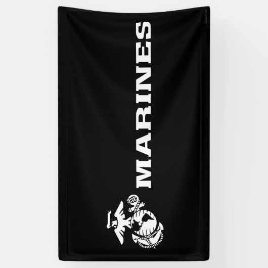 USMC Logo - Wit Spandoek (Verticaal)