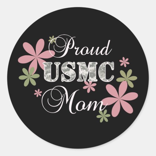 USMC Mam [fl camo] Ronde Sticker (Voorkant)