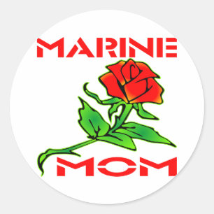 USMC Marine Mam Roos Ronde Sticker