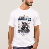 USMC Marines Gesmeed Door Moed Amerikaanse Vlag EG T-shirt (Voorkant)