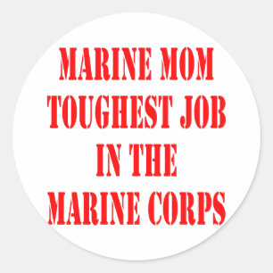 USMC MOM-zwaarste taak in het mariene corps Ronde Sticker