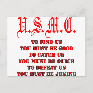 USMC om Vangst te vinden of ons te devalueren Briefkaart