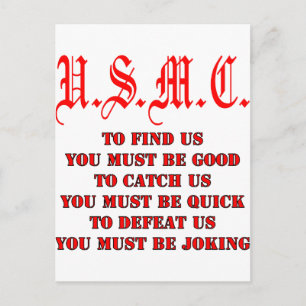 USMC om Vangst te vinden of ons te devalueren Briefkaart